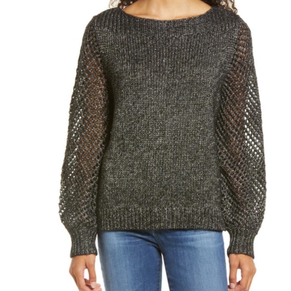 Tommy Bahama Charcoal Shimmer Crew Neck Sweater